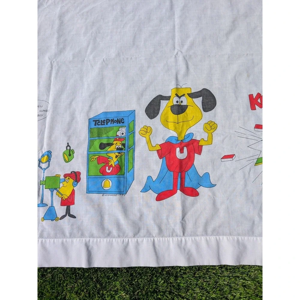 Vintage Springmaid Underdog Comic Muslin Bed Sheet 61
